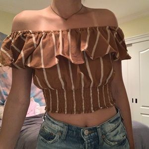 Over the shoulder Crop Top